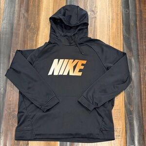Nike Men's Black and Orange Hoodie